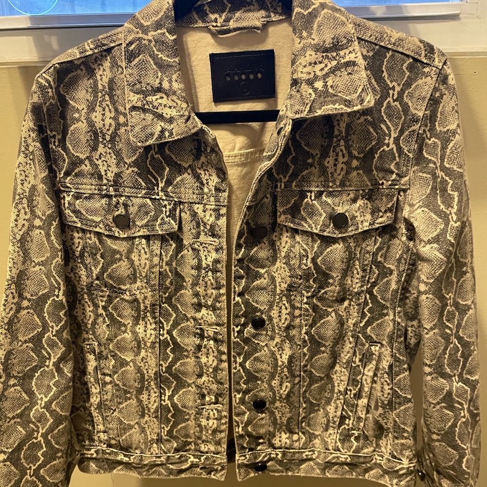 BlankNYC Snakeskin Patterned Jean Jacket